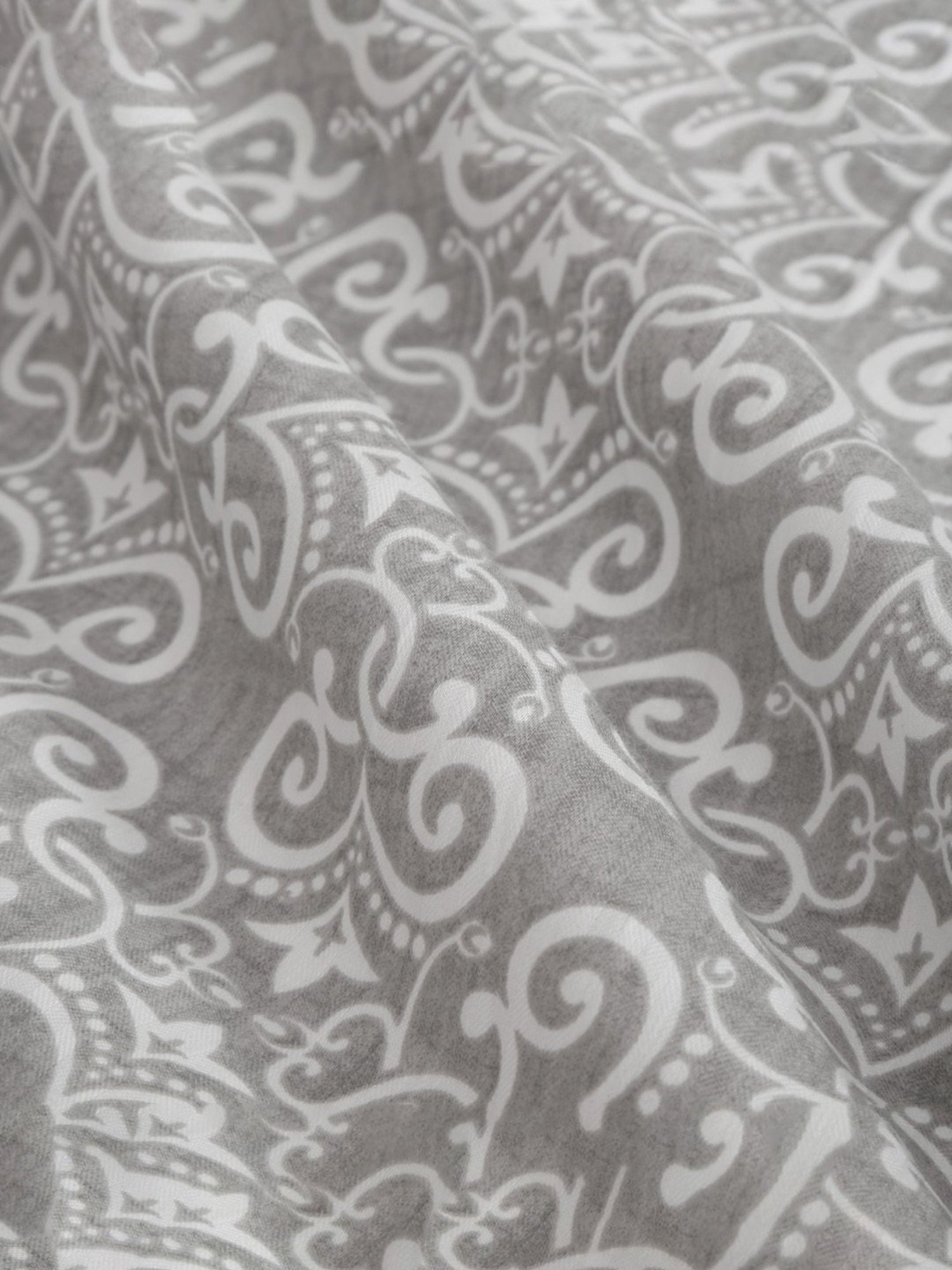 Swayam Ananda Geometric Grey Cotton Single Diwan Set