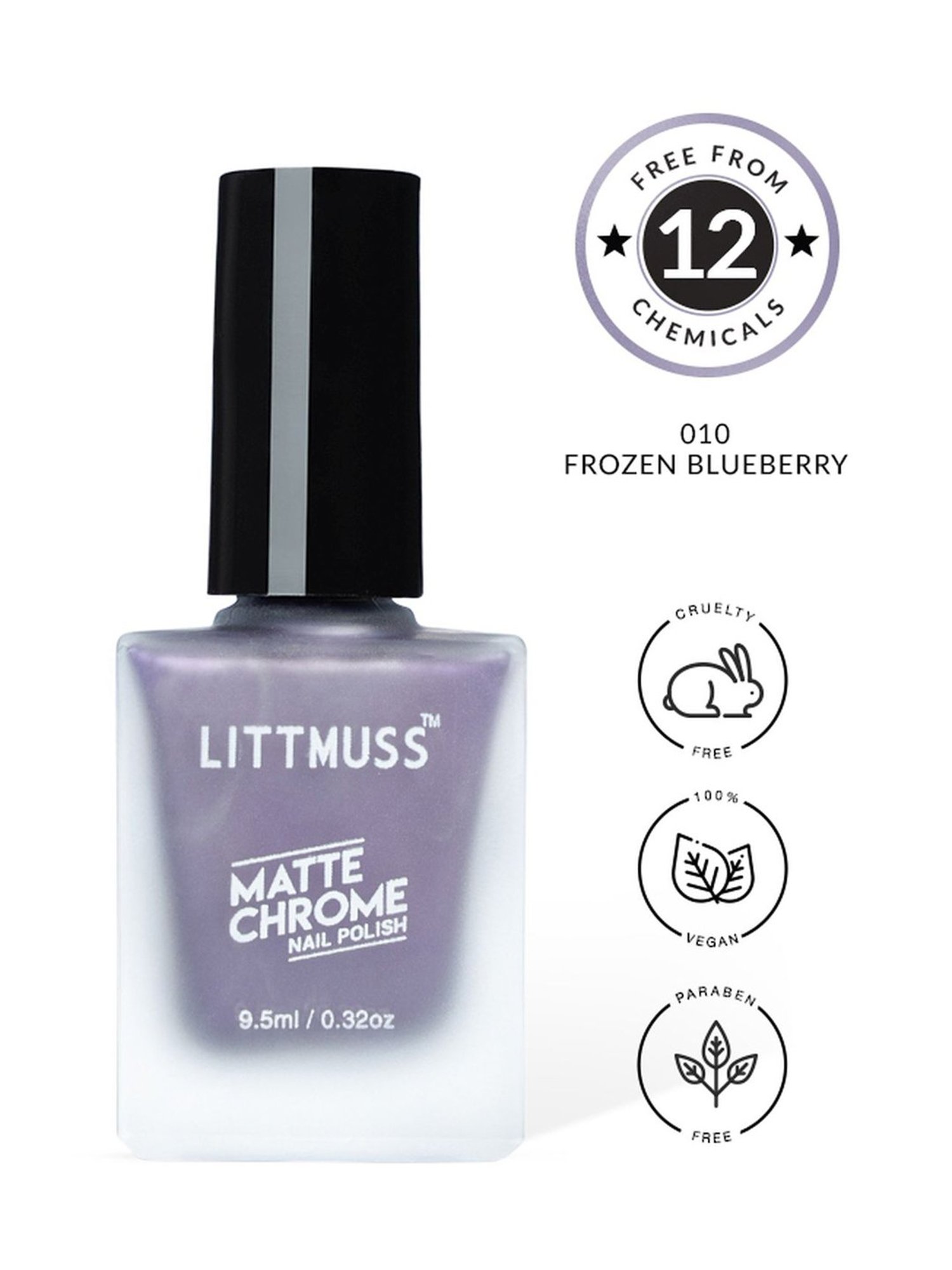 Littmuss Matte Chrome Nail Polish Frozen Blueberry 010 - 9.5 ml