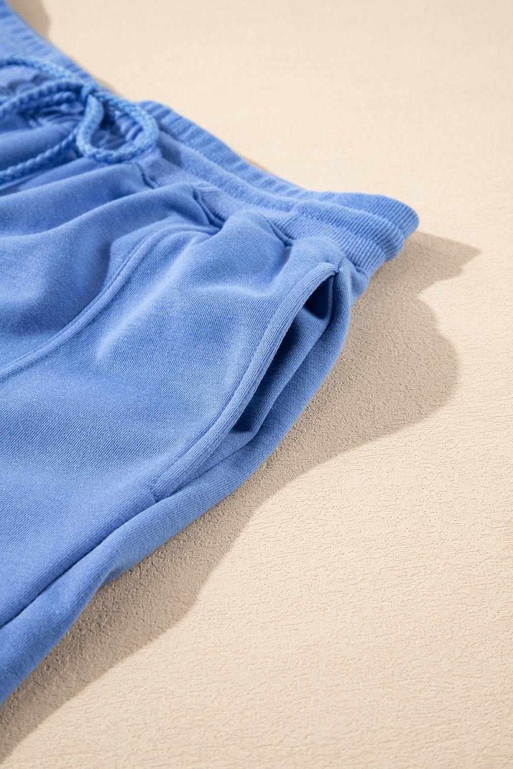 Skobeloff Textured Ruffle Split Top and Drawstring Shorts Set