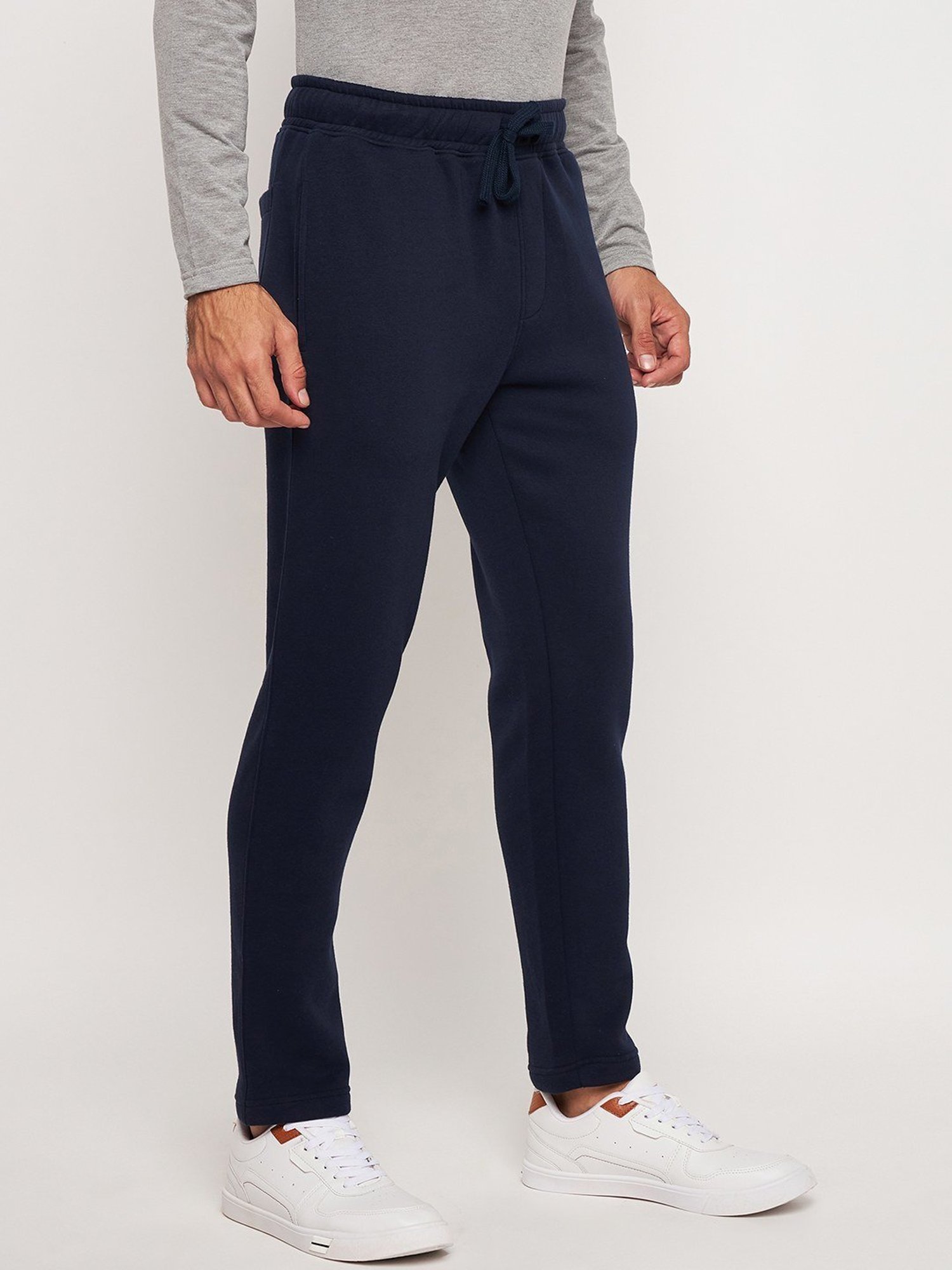 Club York Navy Regular Fit Printed Trackpants