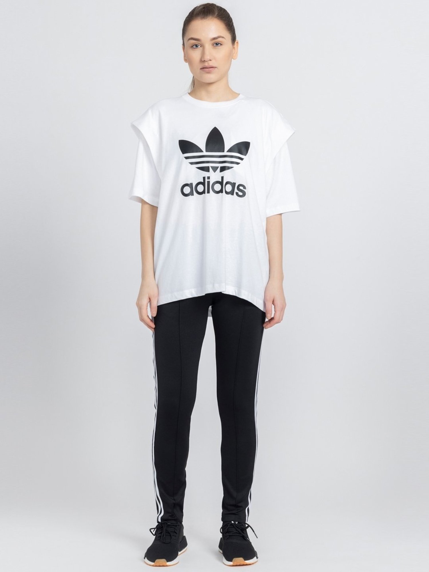 Adidas Originals White Cotton Printed T-Shirt