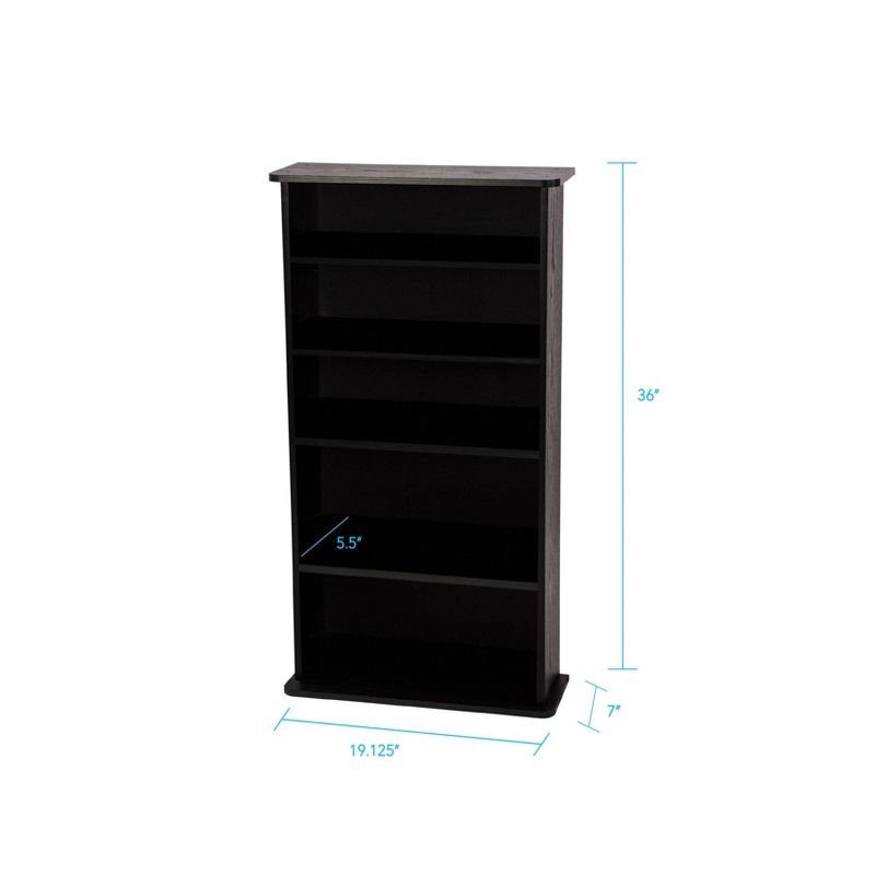 Drawbridge Multimedia Storage Rack Black - Atlantic