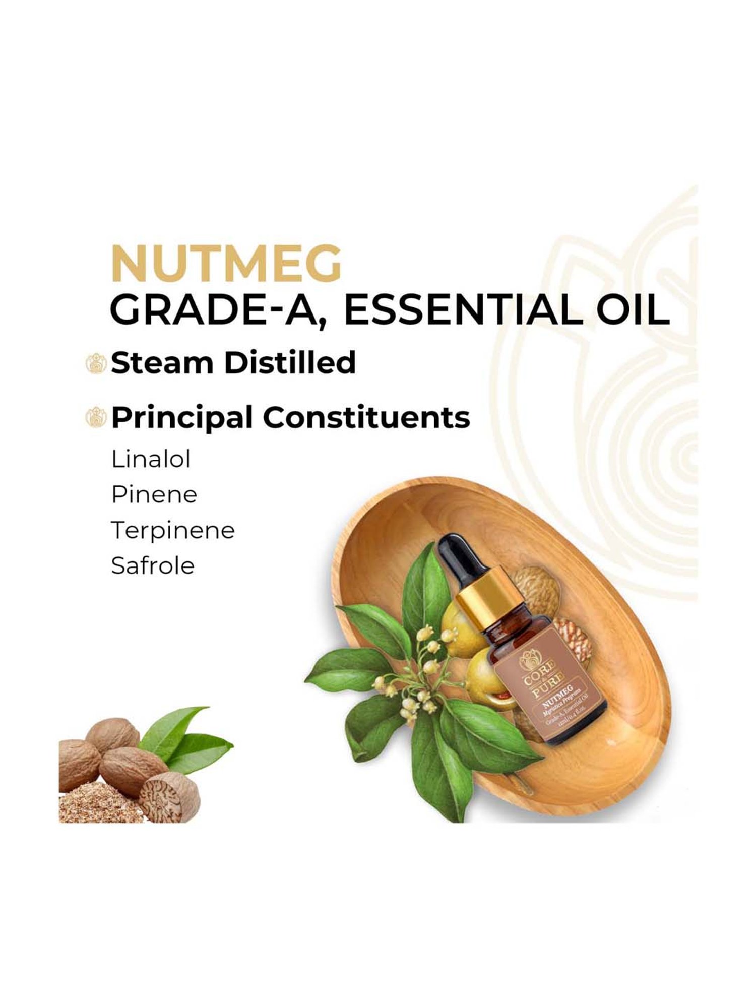 CORE & PURE Nutmeg Essential Oil - 12 ml