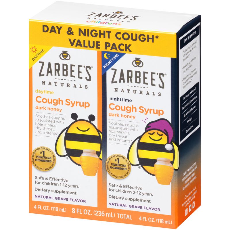 Zarbee's Naturals Children's Daytime & Nighttime Cough Syrup - Natural Grape - 4 fl oz/2pk