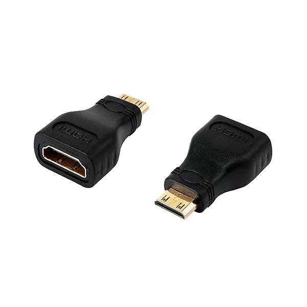 4XEM 4XHDMIFMMINI 4XEM Mini HDMI Male To HDMI A Female Adapter - 1 x HDMI (Mini Type C) Male Digital Audio/Video - 1 x HDMI (Type A) Female Digital Audio/Video - Gold Plated Connector - Black