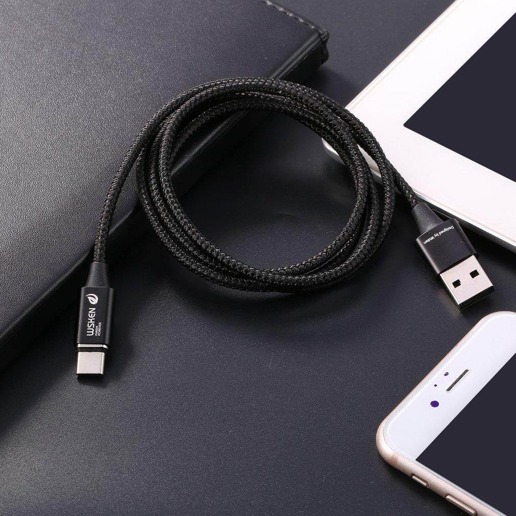 WSKEN Lite Black Data Line Metal Magnetic Cable Quick Charge Powerline Type C