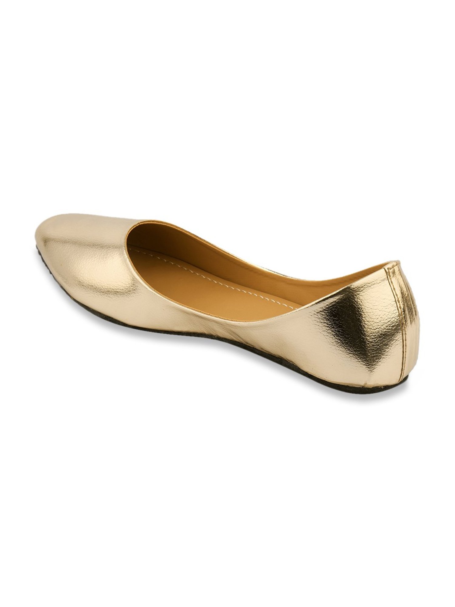 Desi Colour Women's Golden Flat Ballets