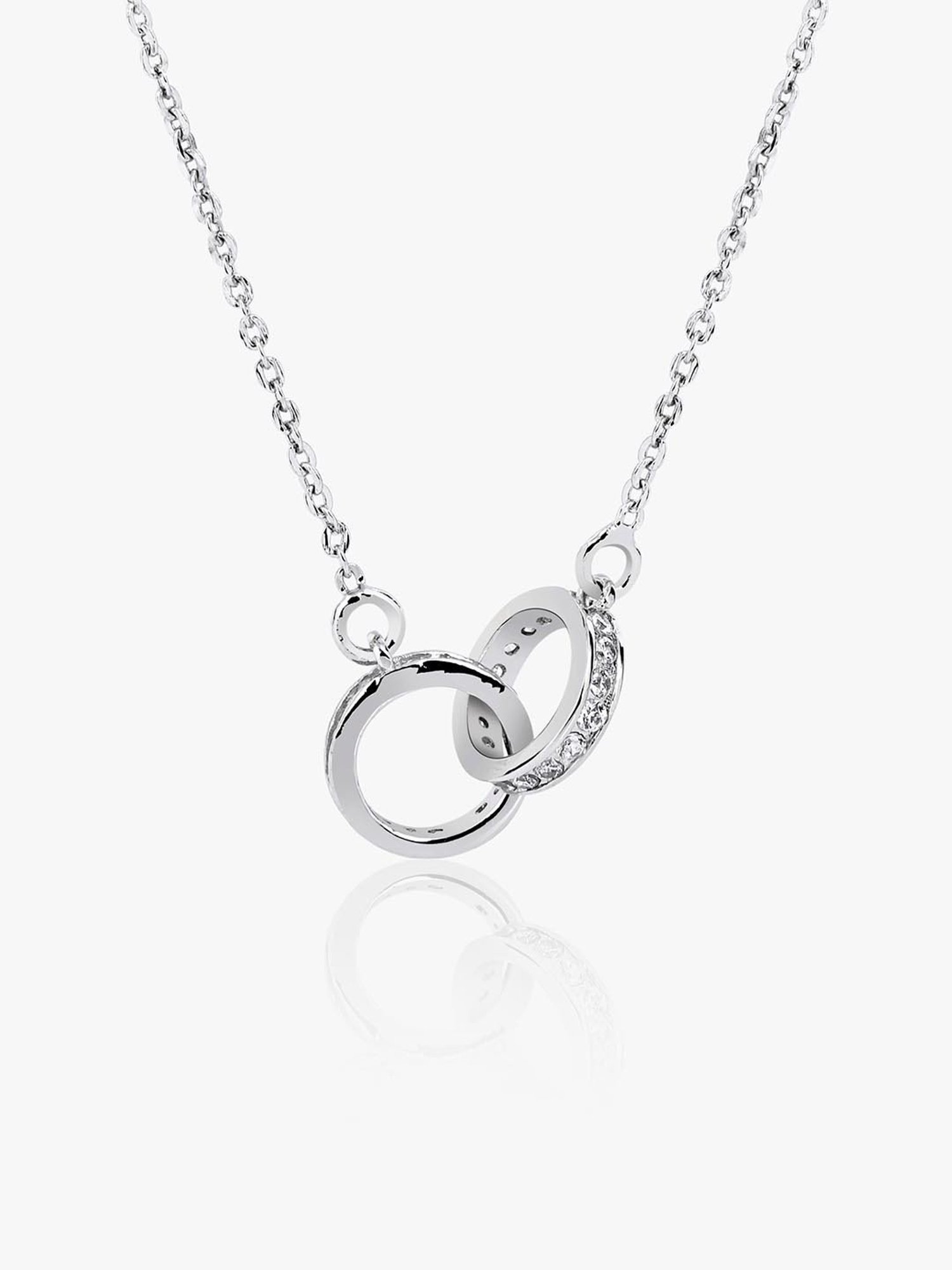 March by FableStreet 92.5 Sterling Silver Entwined Ring Necklace for Women