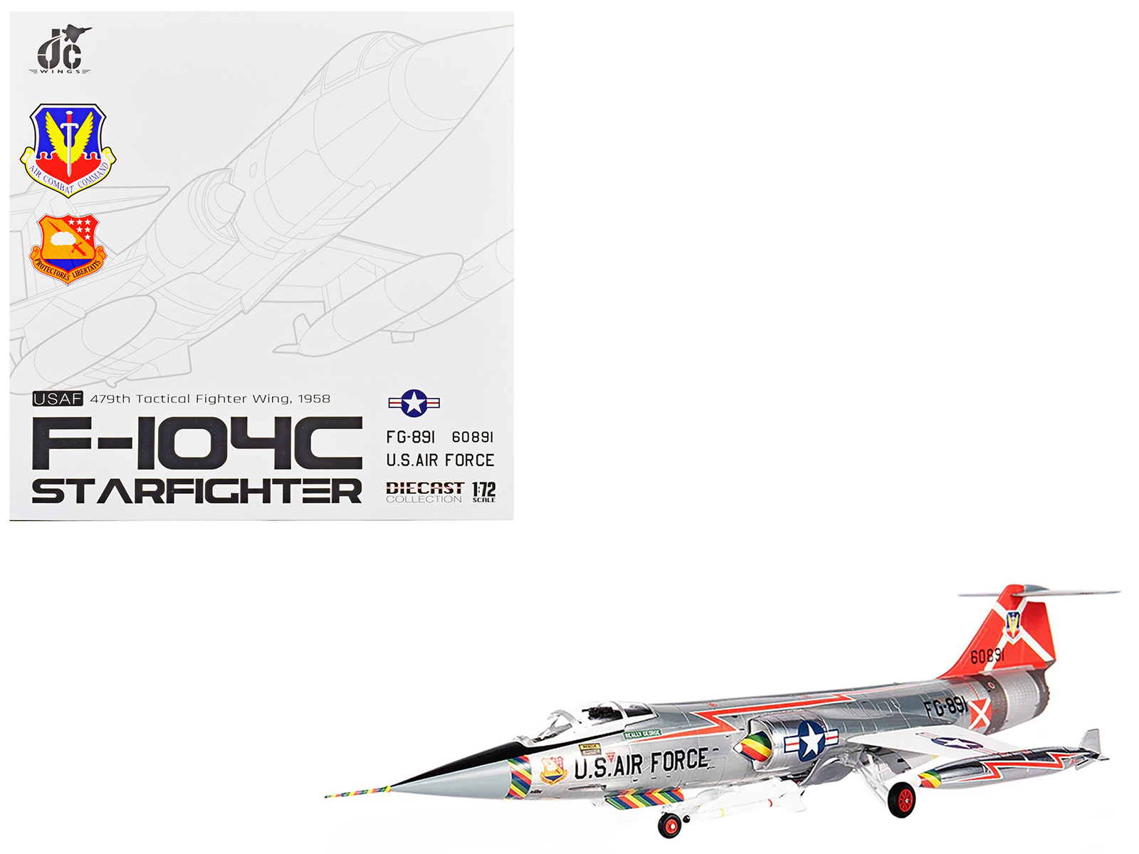 Lockheed Martin F-16C Fighting Falcon Fighter Aircraft "Viper Demo Team" (2021) United States Air Force 1/144 Diecast Model by JC Wings