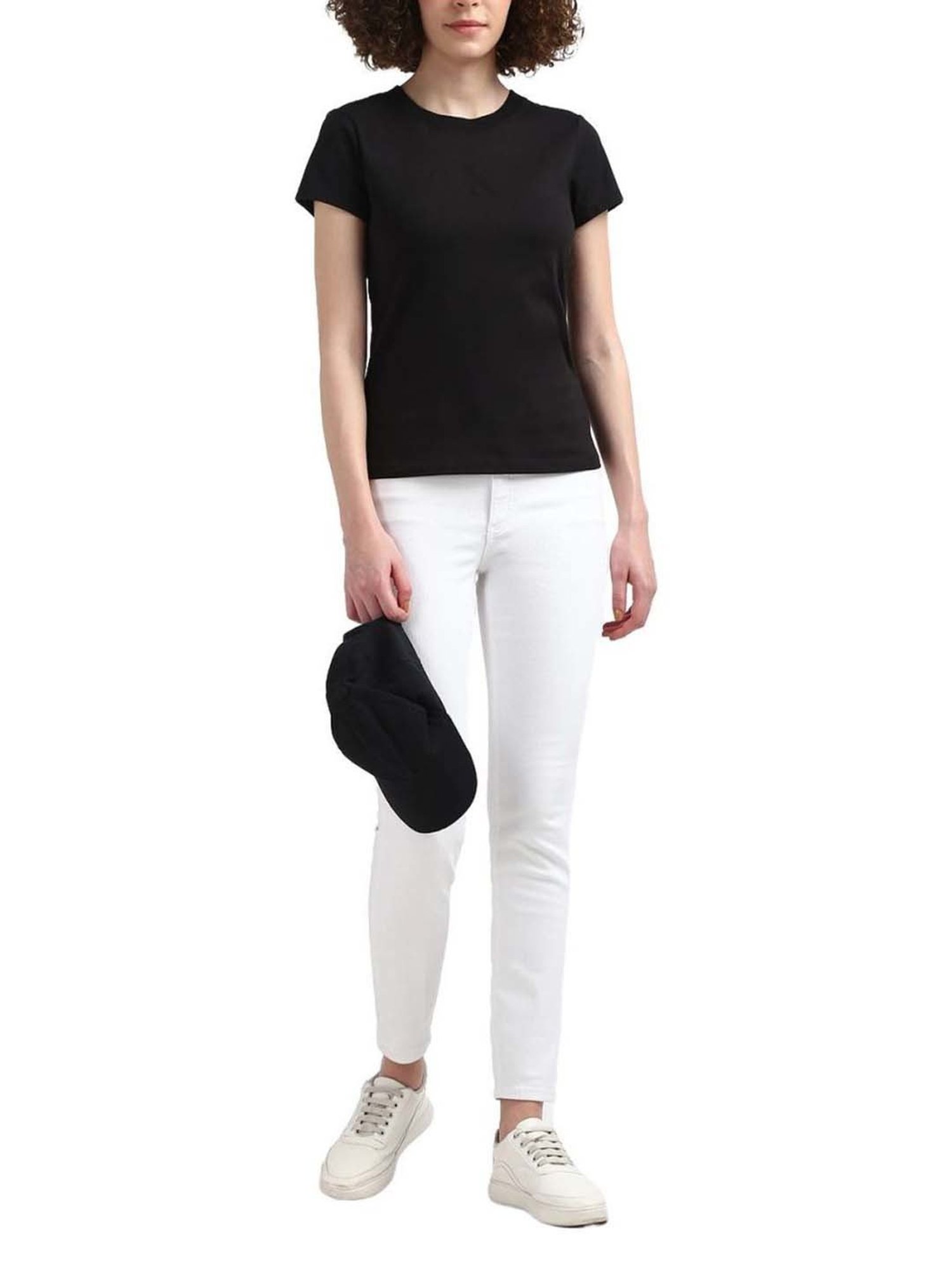 CALVIN KLEIN Black Cotton Logo Print T-Shirt