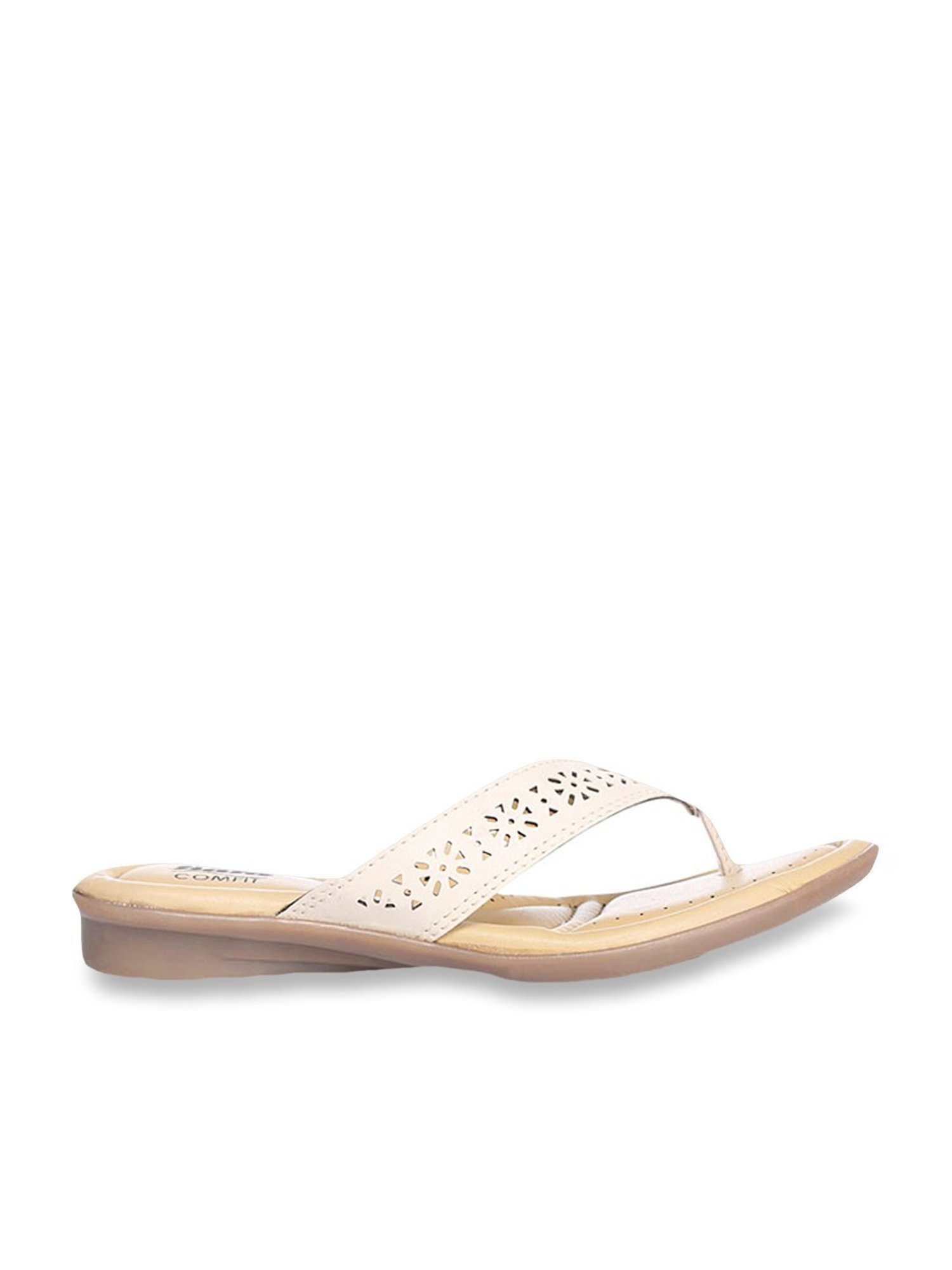 Bata Women's Laser Beige Thong Sandals