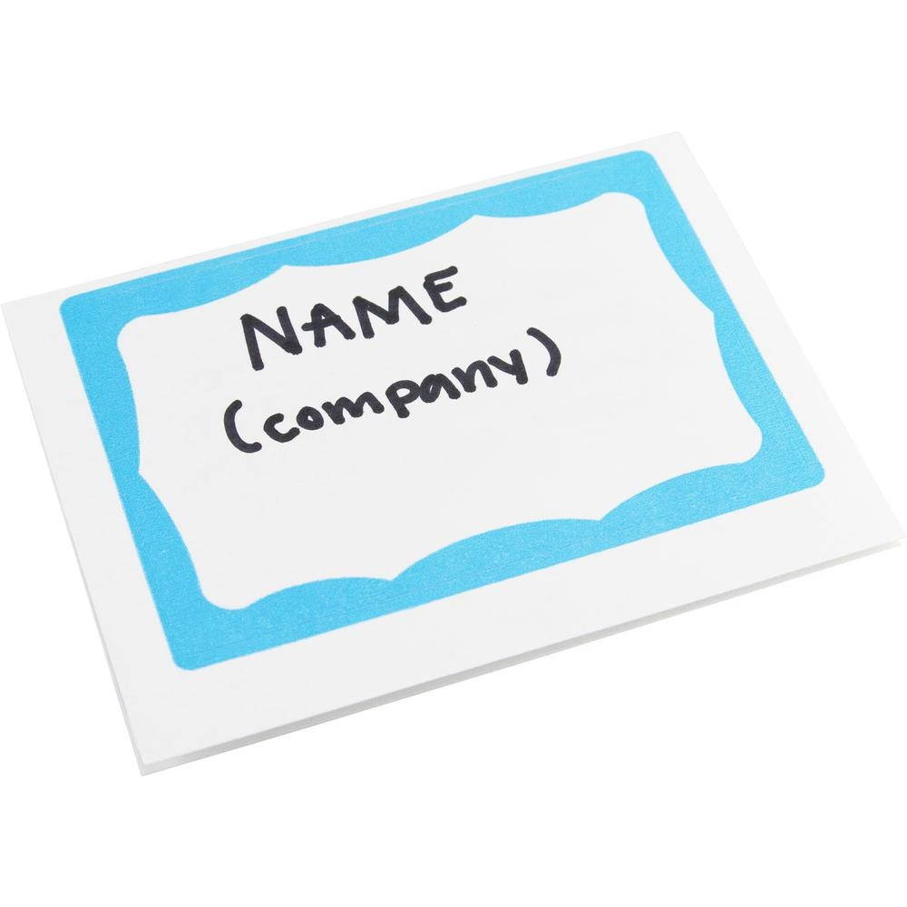 Baumgartens Visitor Badge, Blue Border, 100/BX, White/Blue 67643