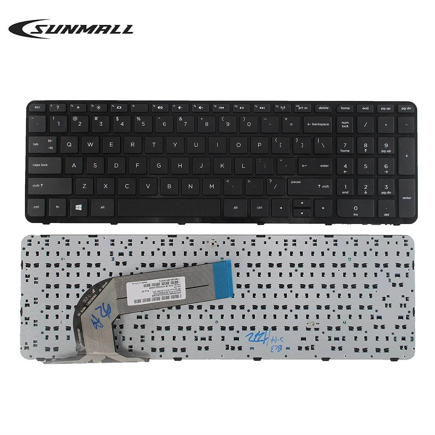 SUNMALL Keyboard Replacement with Frame for HP Pavilion 17-E 17-E000 17-e100 Serries Laptop Black US Layout(6 Months Warranty)