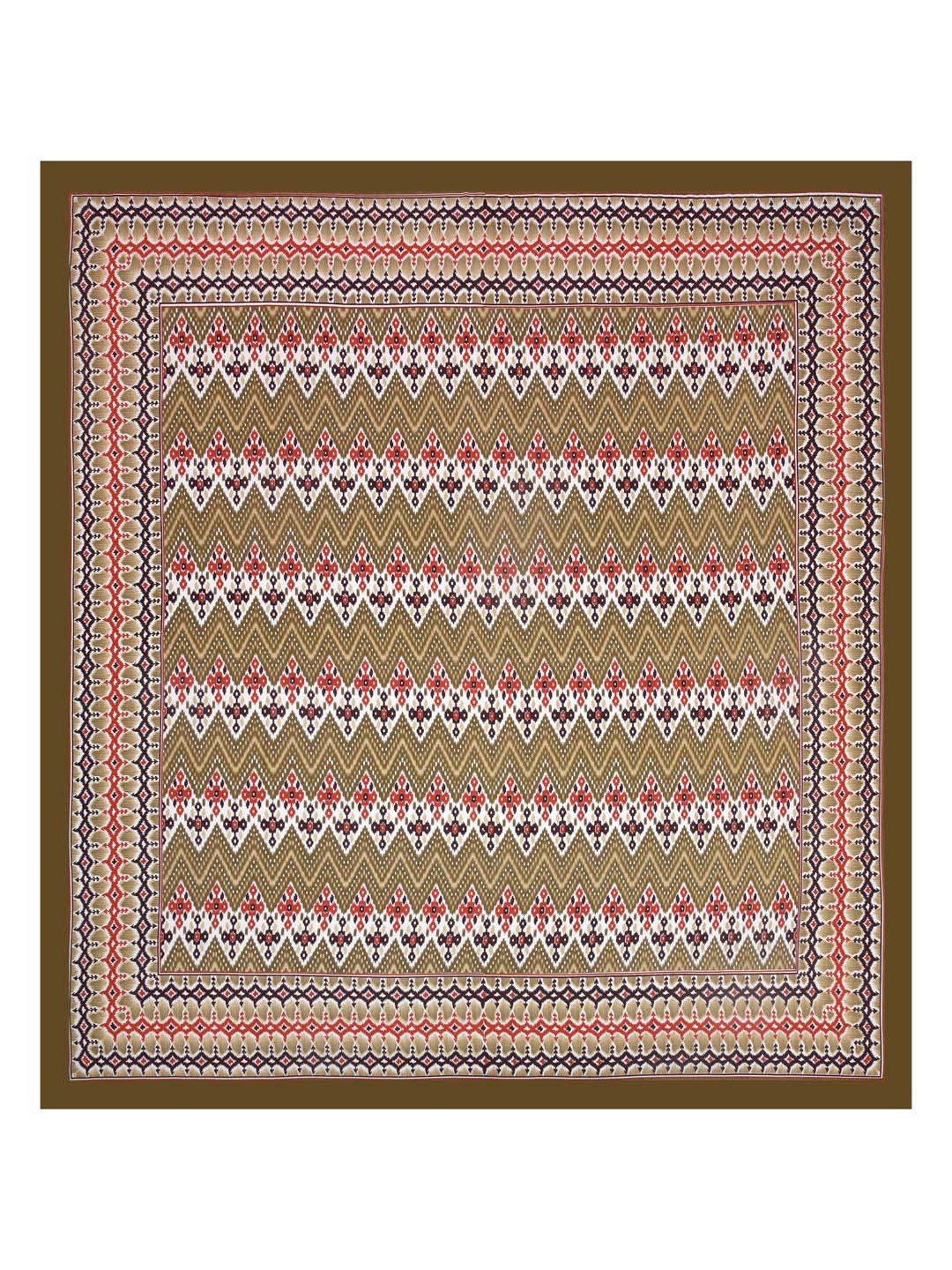 Living Roots Brown & Red Cotton 200 TC Super King Bedsheet with 2 Pillow Covers