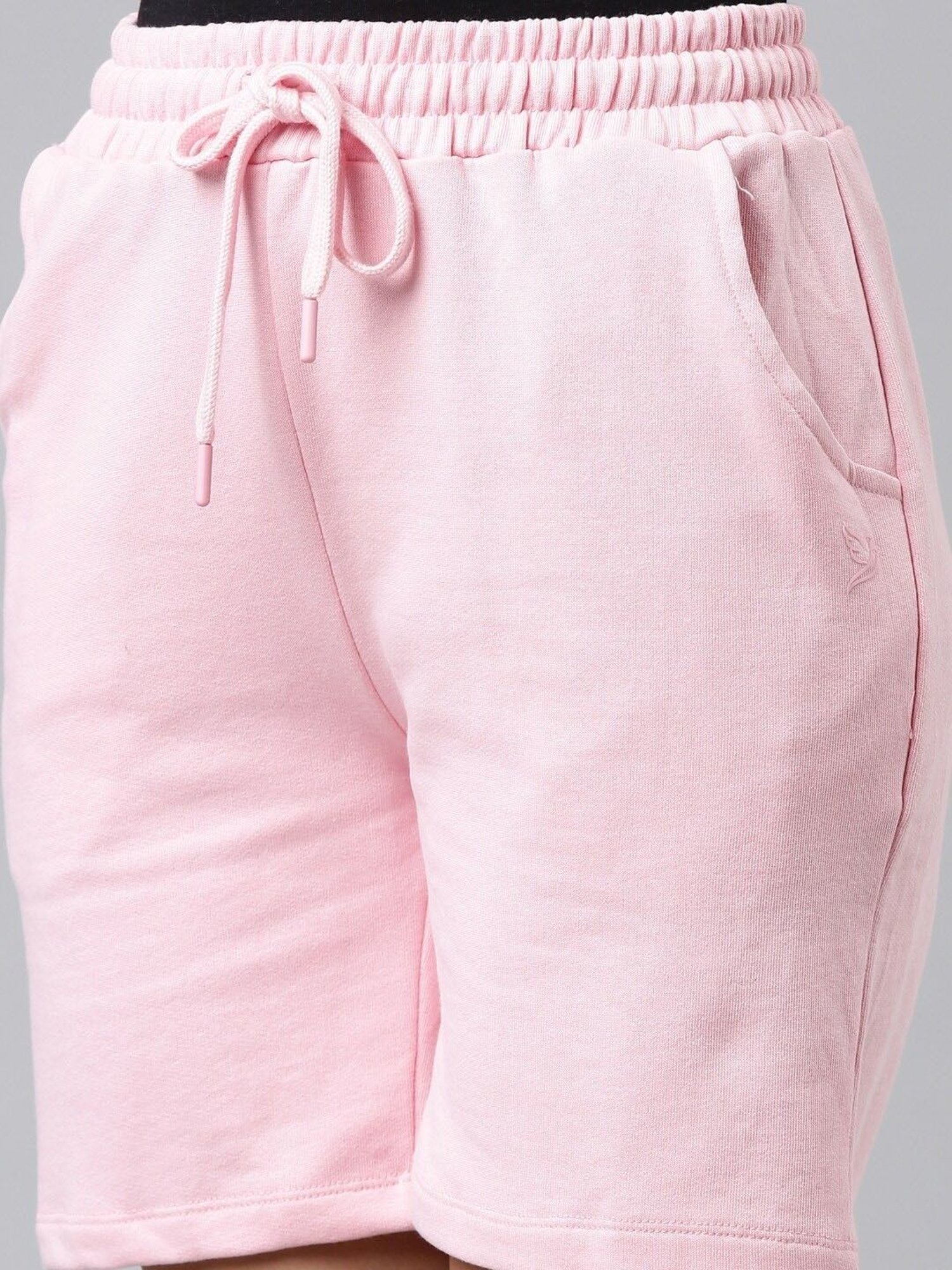 TWIN BIRDS Pink Cotton Shorts