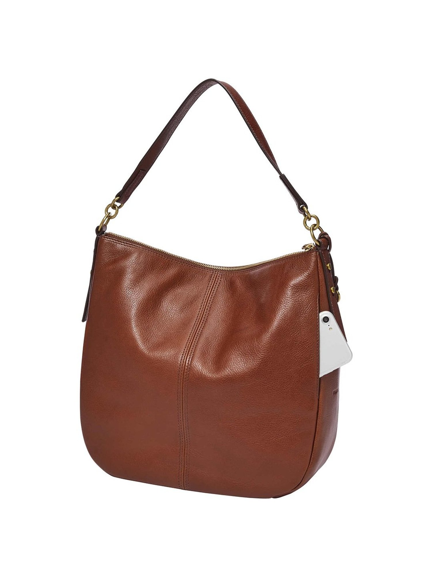 Fossil Jolie Brown Solid Medium Hobo Handbag