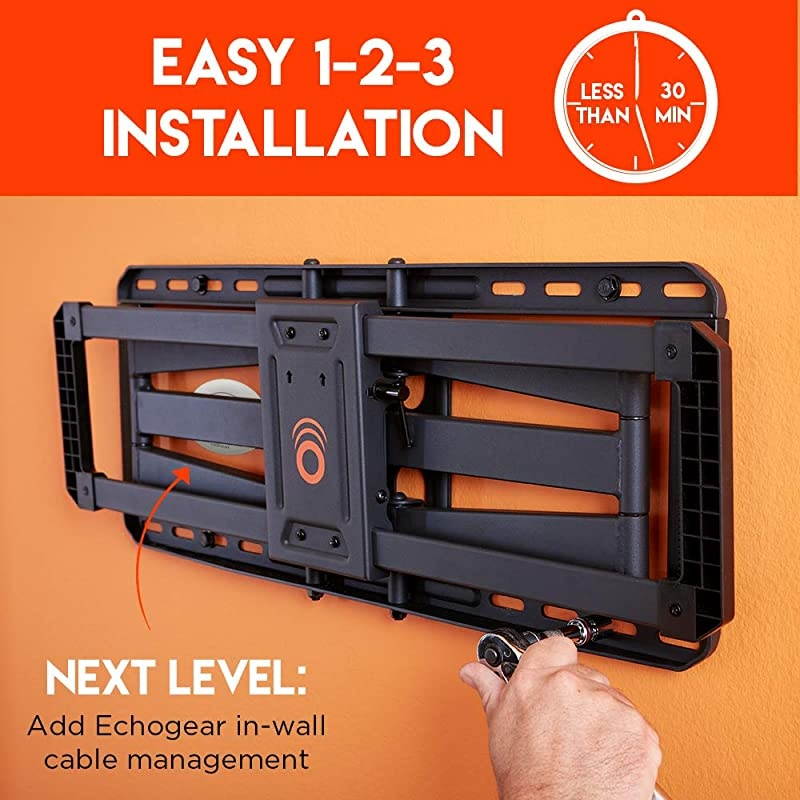 Full Motion Articulating TV Wall Mount Bracket for 42quot85quot TVs Easy to Install On 16quot 18quot or 24quot Studs and Features Smooth Articulation Swivel Tilt EGLF2