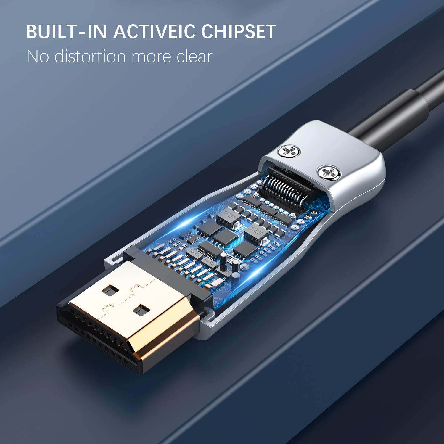 LUOM Fiber HDMI Cable 4K60HZ HDR 1M/2M/3M/5M/10/20/30/50M Light Speed HDMI2.0b Cable, Supports 18.2 Gbps, ARC, HDR, HDCP2.2, 4:4:4/4:2:2/4:2:0, Ultra Slim and Flexible HDMI Optic Cable with, 2M/6.5ft