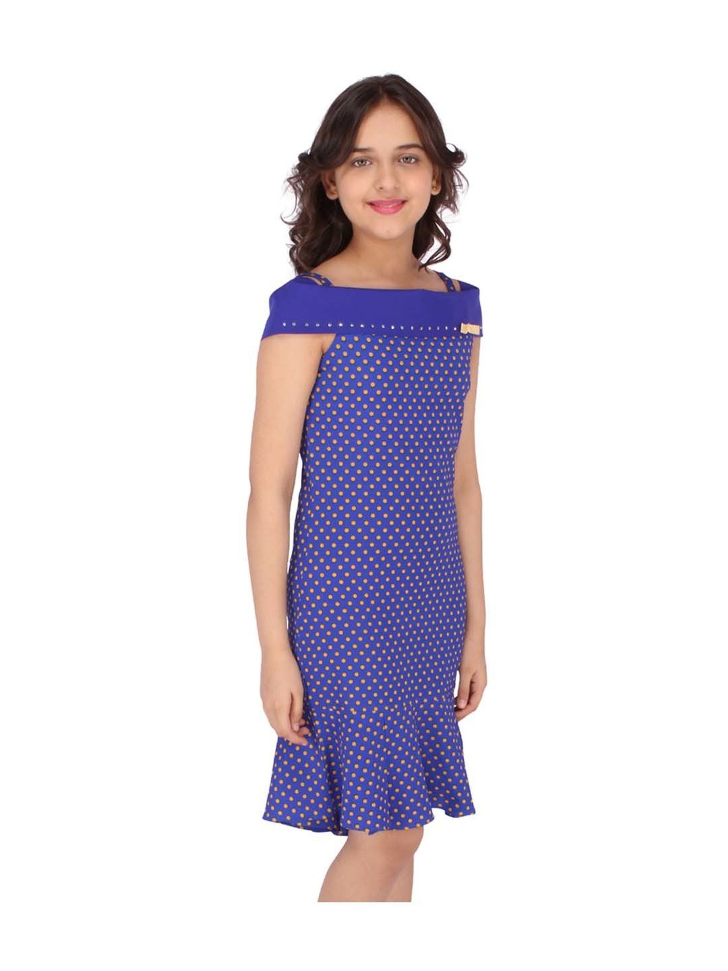 Cutecumber Kids Blue Printed Dress