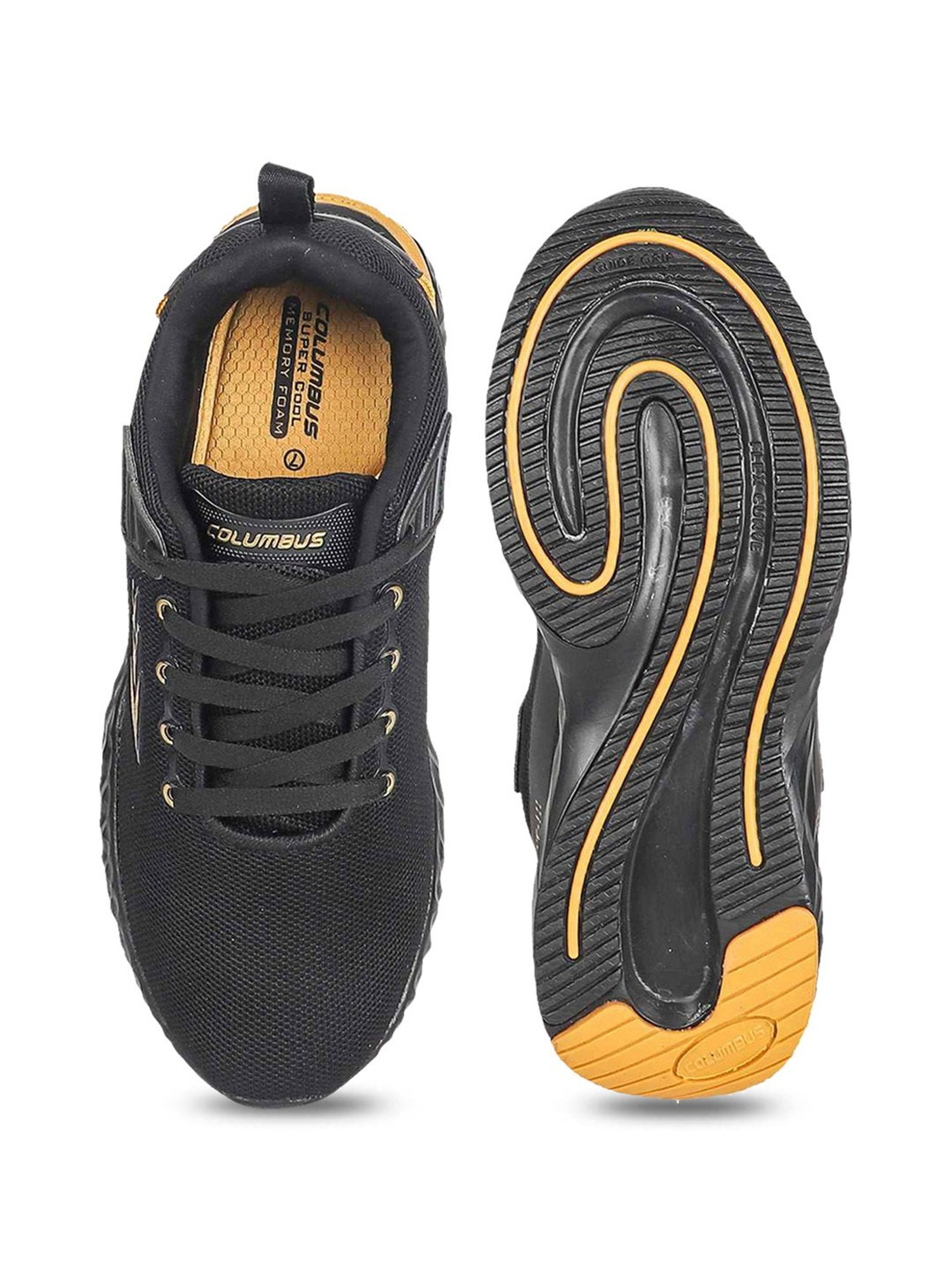 Columbus Men's Black Running Shoes