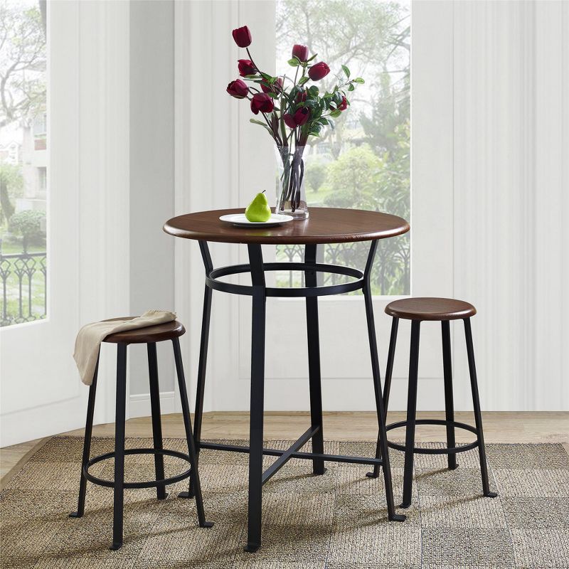 3pc Edison Dining Set Dark Mahogany - Dorel Living