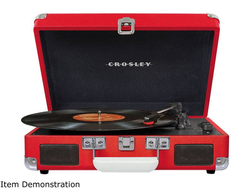 Crosley Cruiser Deluxe Portable Bluetooth Turntable, Red, CR8005D-RE