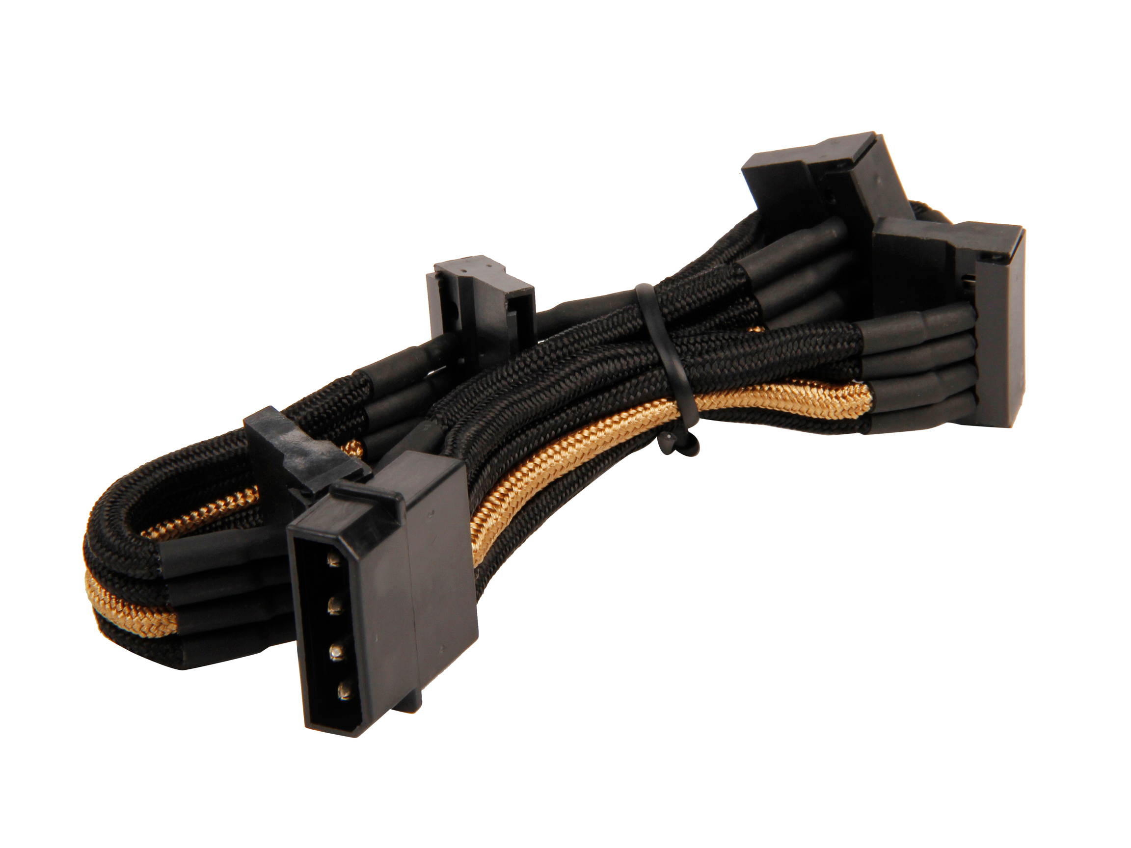 Silverstone PP07-BTSBA Sleeved Extension Power Supply Cable with 1 x 4pin to 4 x SATA Connectors