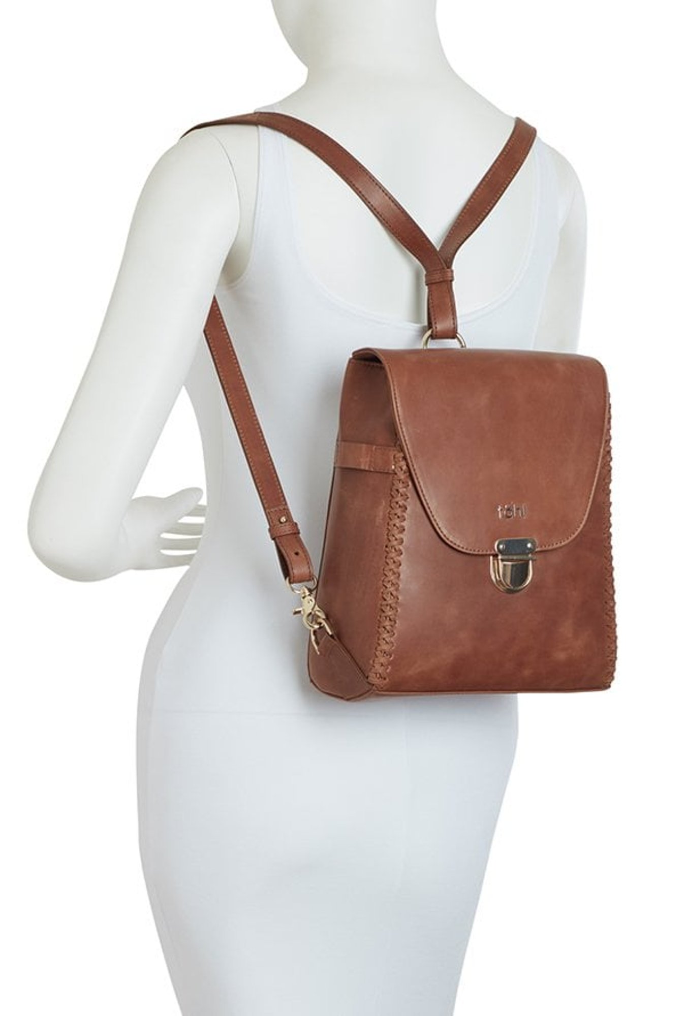 Tohl Tan Distressed Leather Backpack