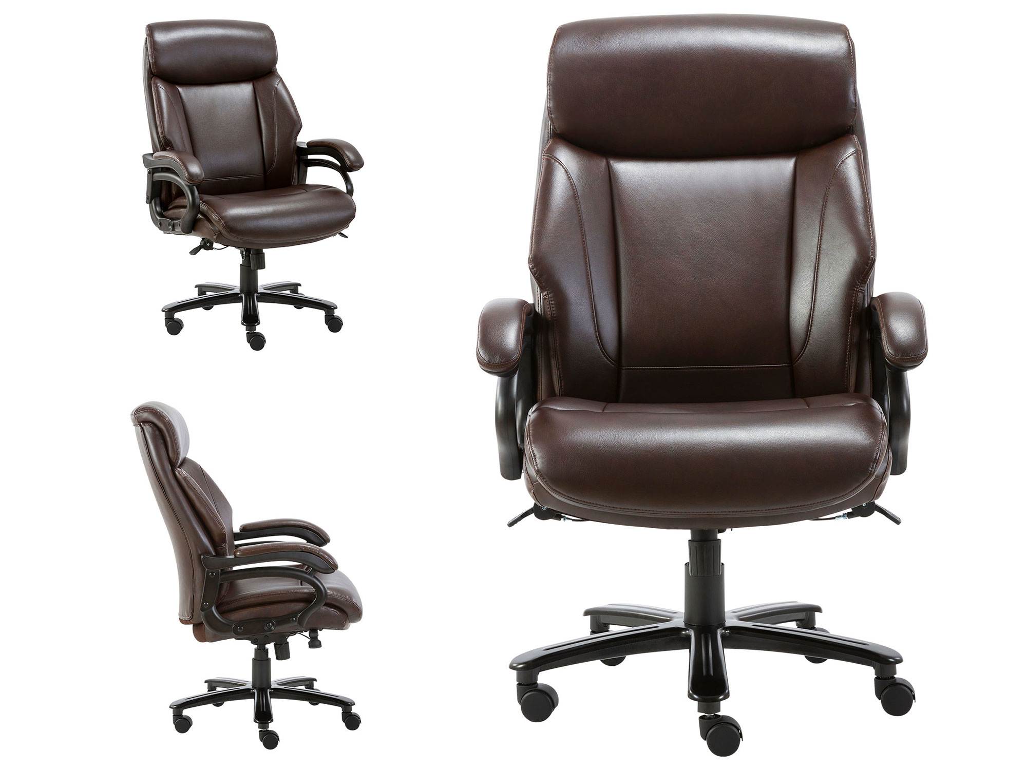 STARSPACE High Back Big & Tall 400lb Bonded Leather Office Chair Large Executive Desk Computer Swivel Chair