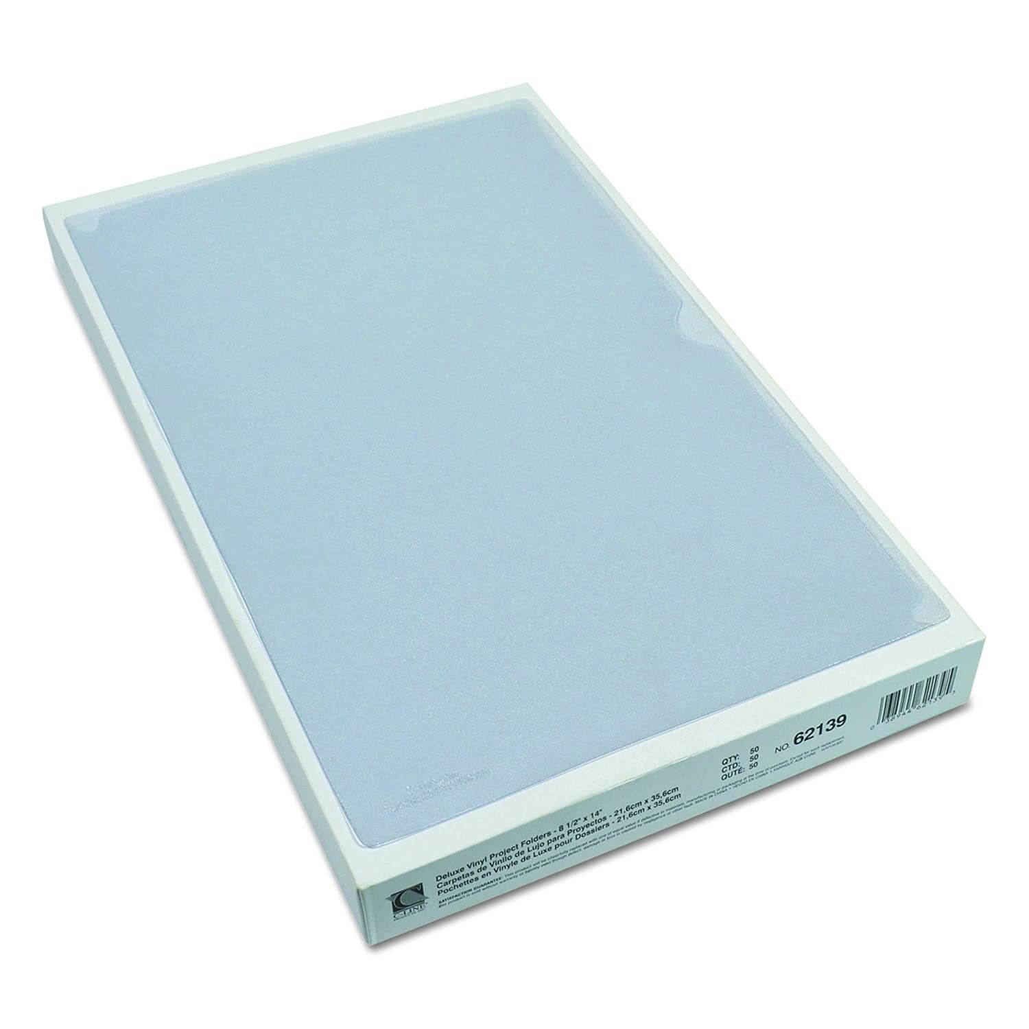 C-Line Deluxe Super Heavyweight Non-Glare Vinyl Project Folders, Legal Size, Clear, 50 per Box (62139)