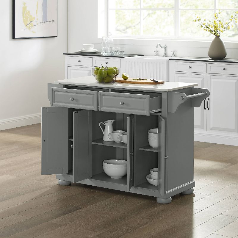 Alexandria Granite Top Kitchen Island/Cart Gray - Crosley