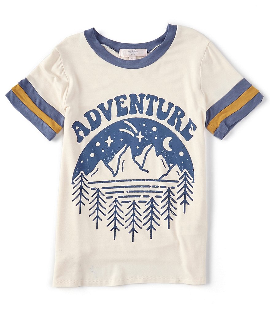 Moa Moa Big Girls 7-16 Short-Sleeve Screen Ringer Graphic Tee