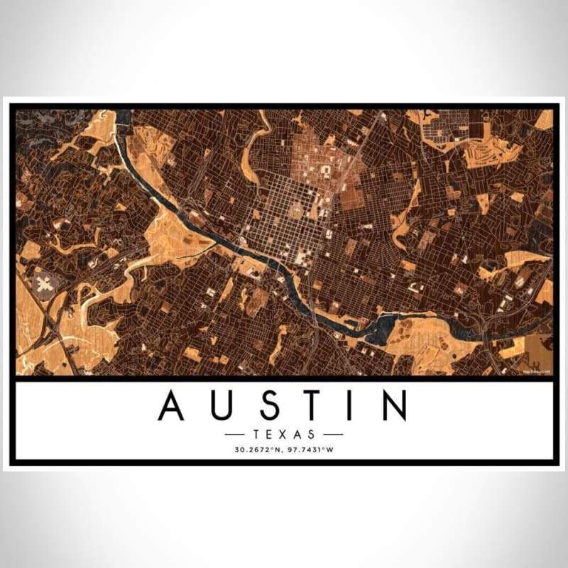 Austin - Texas Map Print in Ember