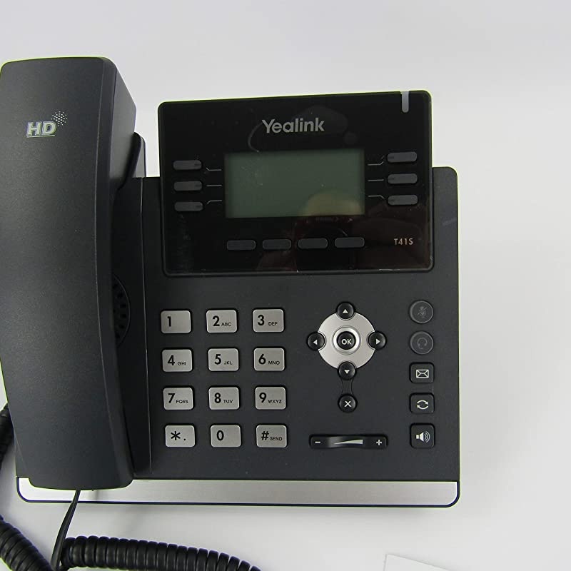 T41S IP Phone 6 Lines 27Inch Graphical LCD DualPort 10100 Ethernet 8023af PoE Power Adapter Not Included SIPT41S