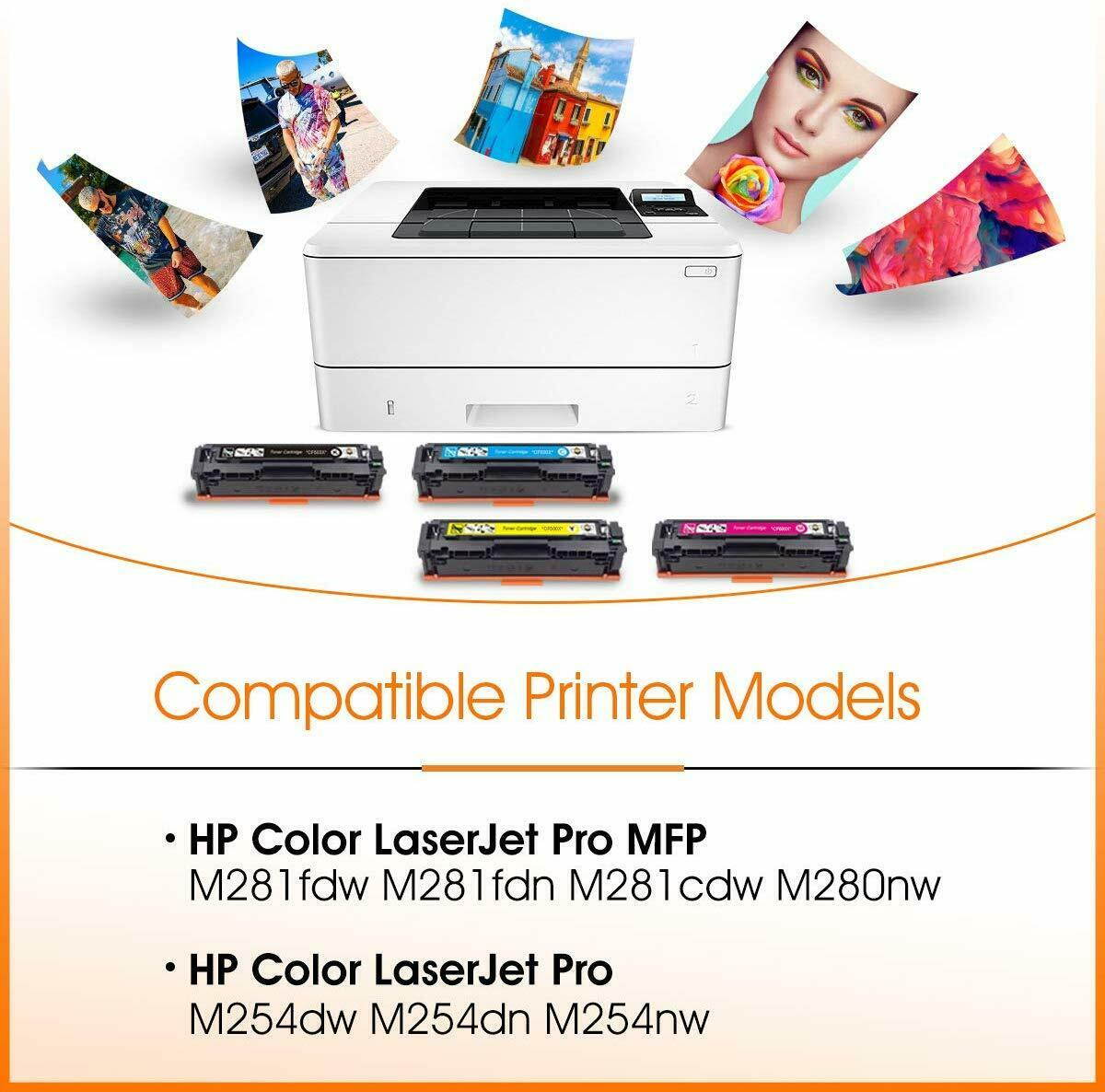 4PK Toner Cartridge for HP 202X CF500X Color LaserJet Pro M254dw M281cdw M281fdw