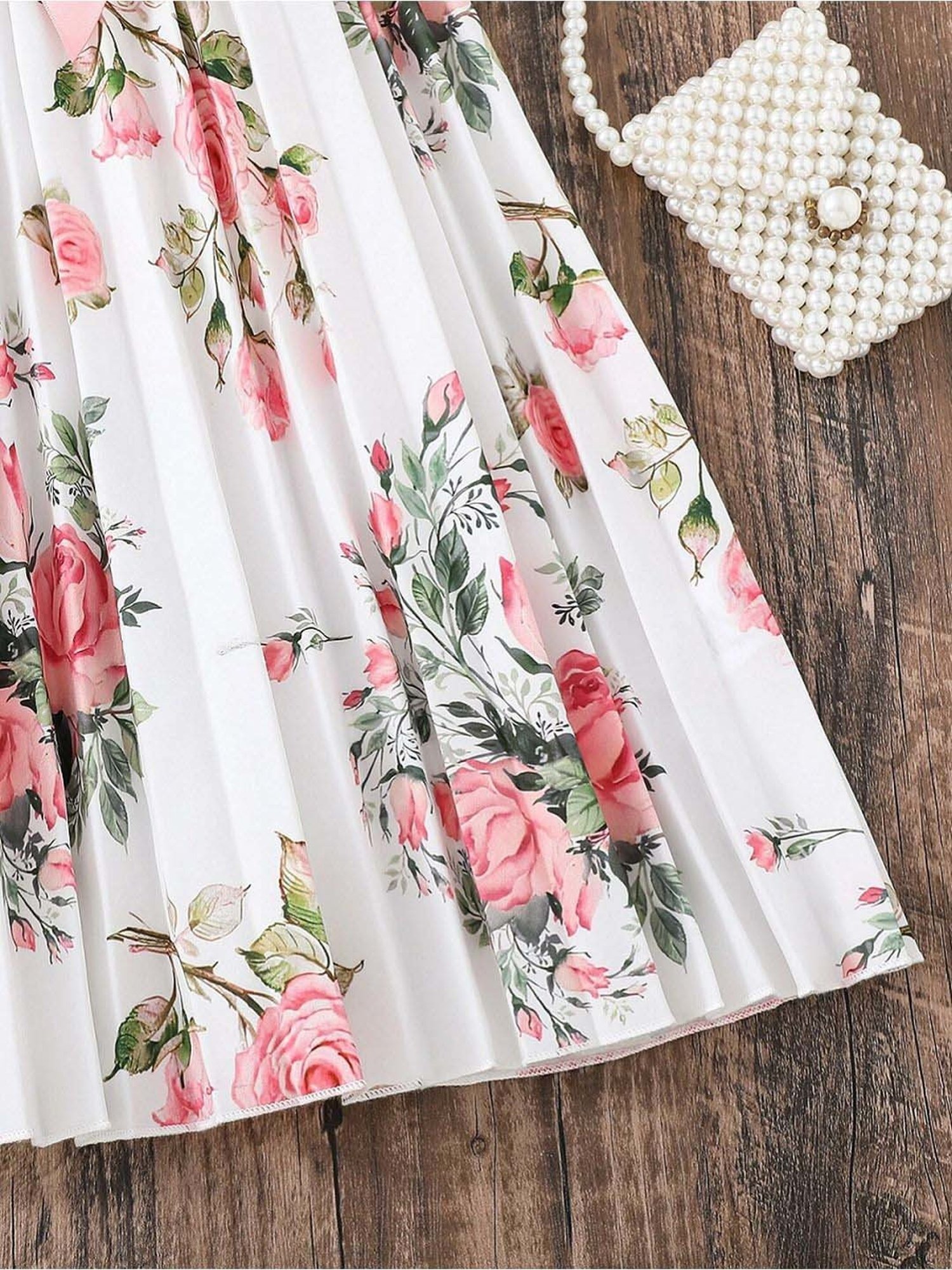 Bolly Lounge Girls Snow White & Pink Floral Dress