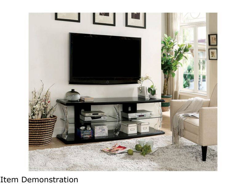 Furniture of America Jerry Contemporary Wood 72-inch TV Stand in Black