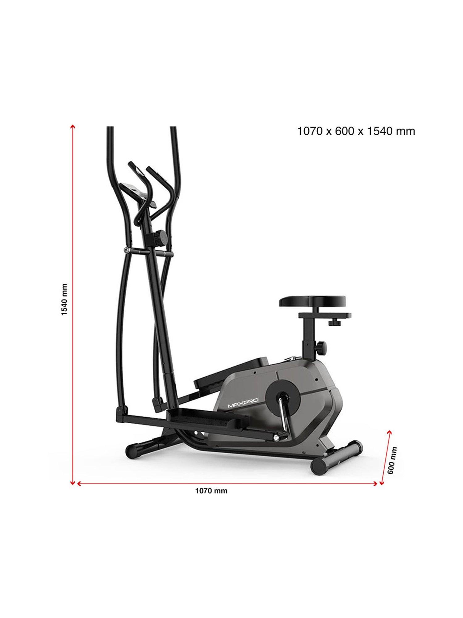 MAXPRO LCD Display Elliptical Trainer (Black)