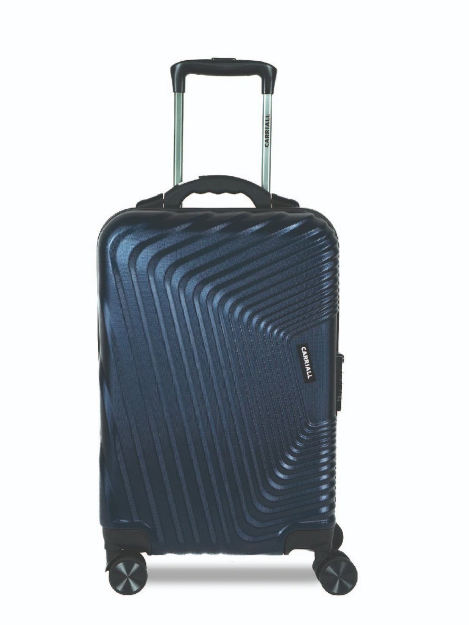 Carriall Navy Blue 8 Wheel Small Hard Cabin Trolley - 33 cm