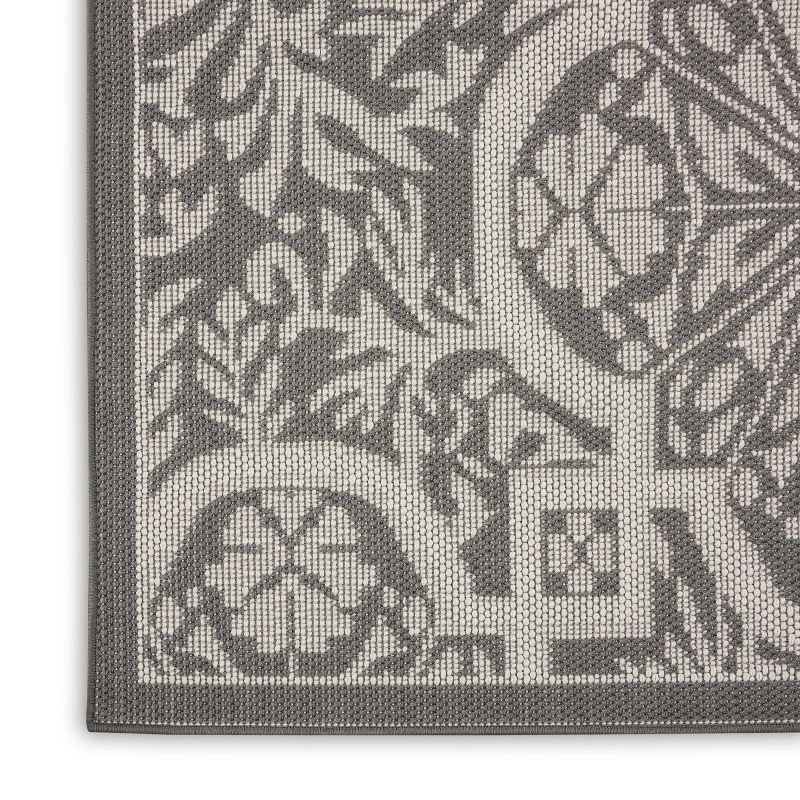 5'3"x7'3" Rectangle Indoor and Outdoor Geometric Area Rug Gray - Nourison