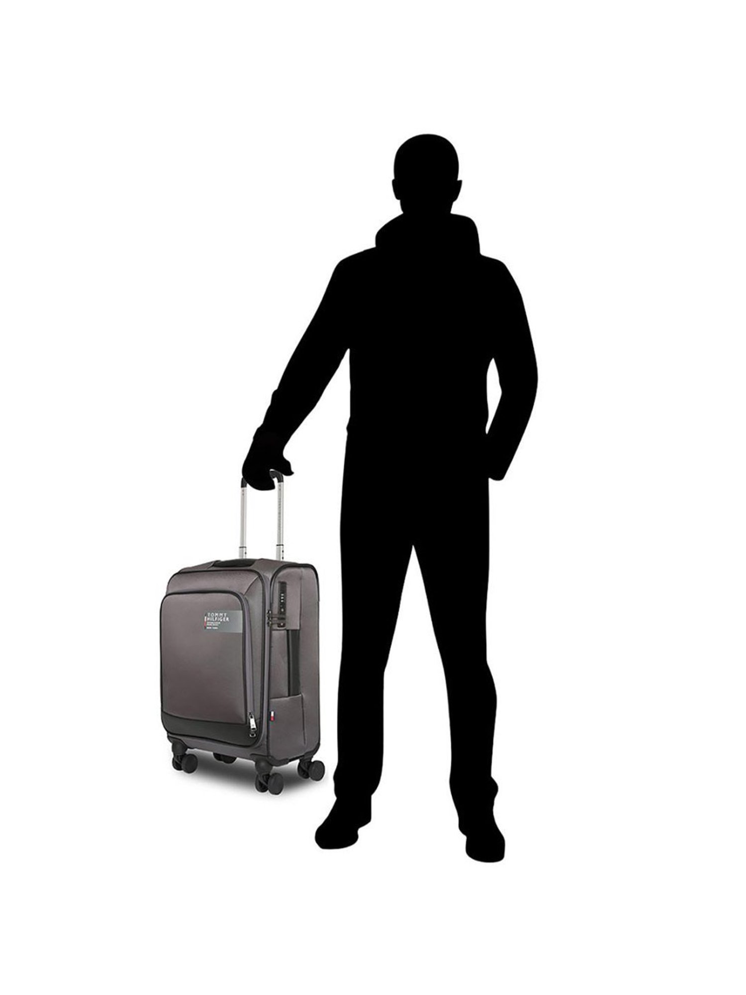 Tommy Hilfiger Westfield Grey Solid Soft Cabin Trolley Bag - 55 Cms