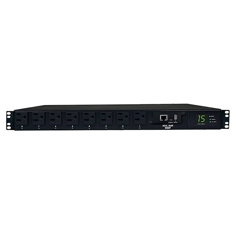 1.4kW Single-Phase ATS / Switched PDU with LX Platform Interface, 120V outlets (8 5-15R), 2 5-15P 120V 12ft Inputs, 1U Rack-Mount, TAA, 2 Year Warranty (PDUMH15ATNET ) Black