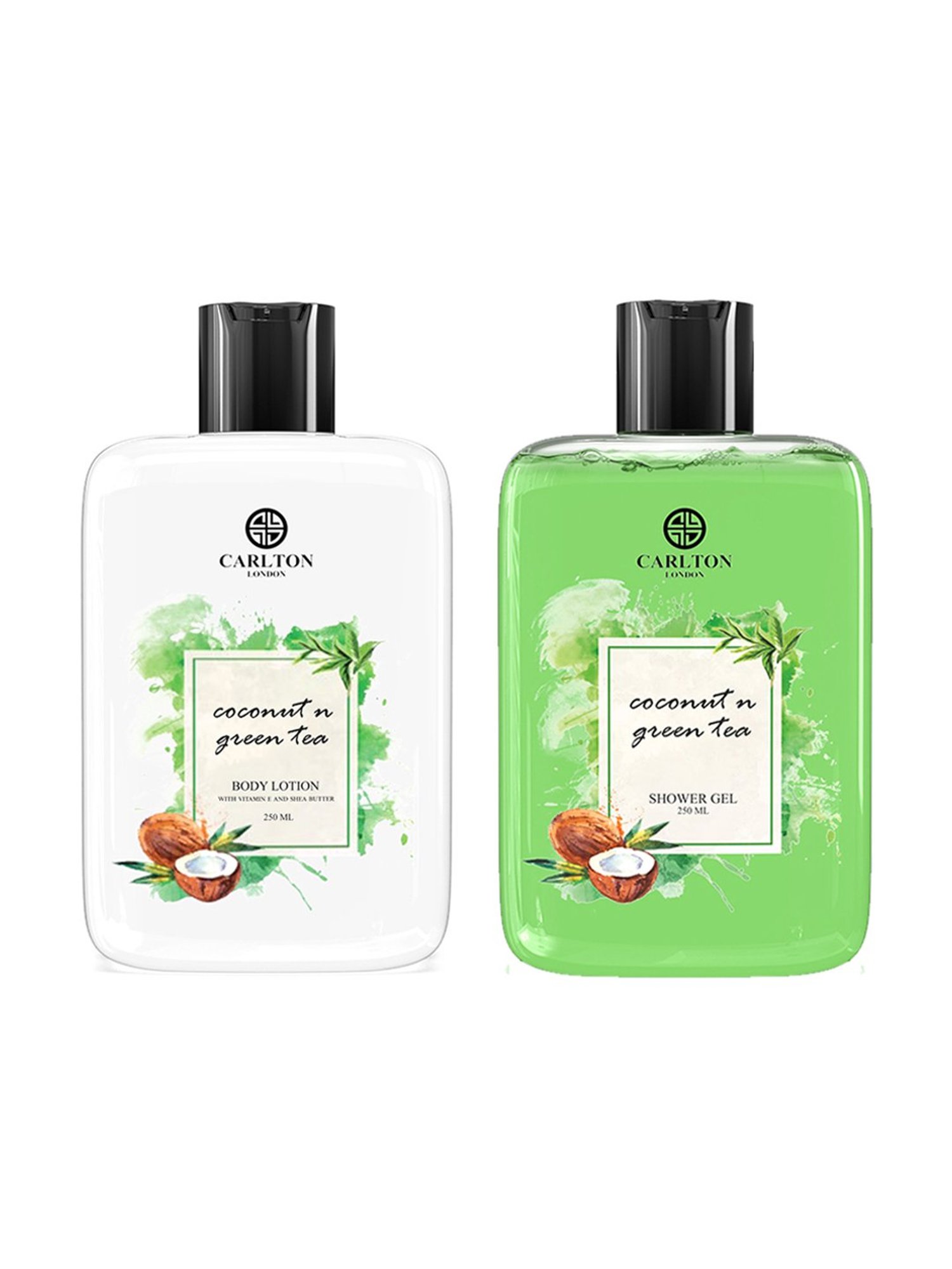 Carlton London Coconut & Green Tea Shower Gel and Body Lotion - Set of 2