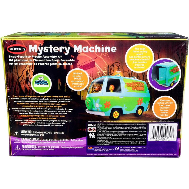 Skill 1 Snap Model Kit The Mystery Machine with Two Figurines (Scooby-Doo and Shaggy) 1/25 Scale Model by Polar Lights