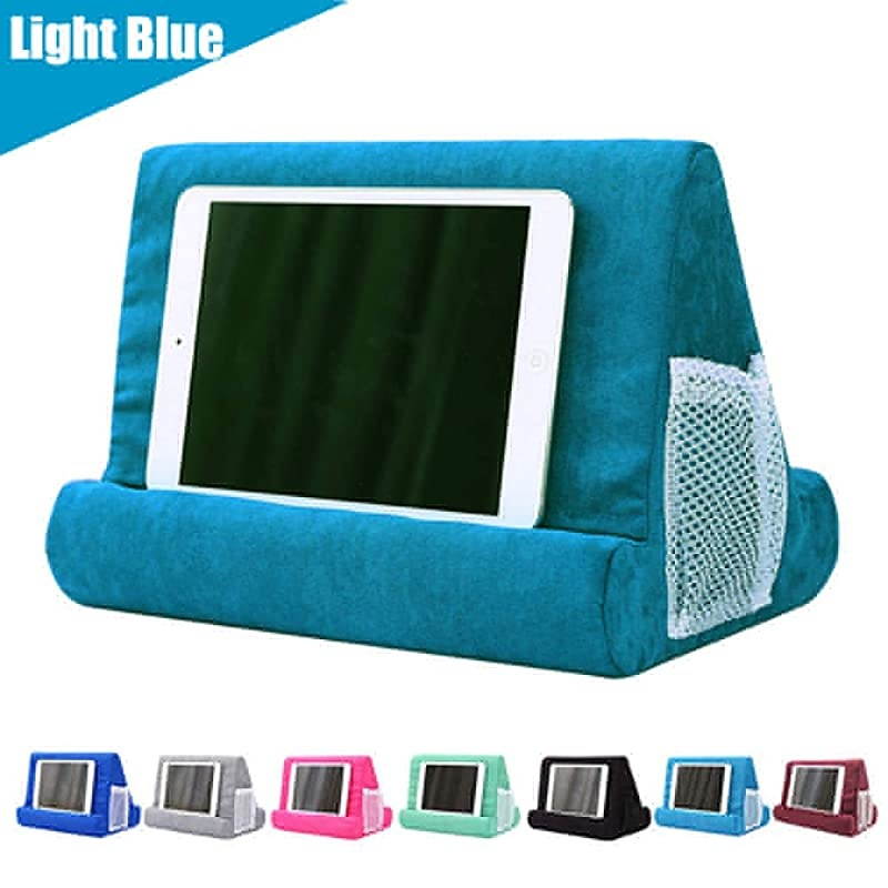 Soft Pillow Tablet Pillow Stand for Ipad Stand MultAngle Tablet Phone Holder Lap Stand Mobile Phone Holder Light Blue