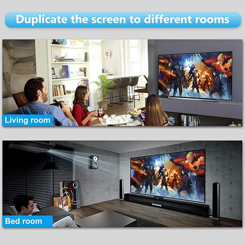 HDMI Splitter 4K@60Hz,  HDMI Splitter 1 in 2 Out, HDMI2.0b Splitter for Dual Monitors Only Duplicate/Mirror Screens, Support HDCP2.2, RGB 4:4:4, 18.5Gbps, Auto Scaling, Full HD 1080P 3D