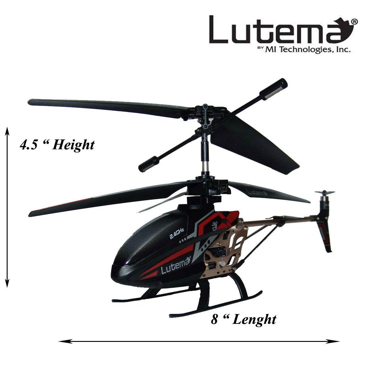 Lutema 2.4GHz Heligram Flight Simulator Remote Control Helicopter with LED SkyText TechnologyRed