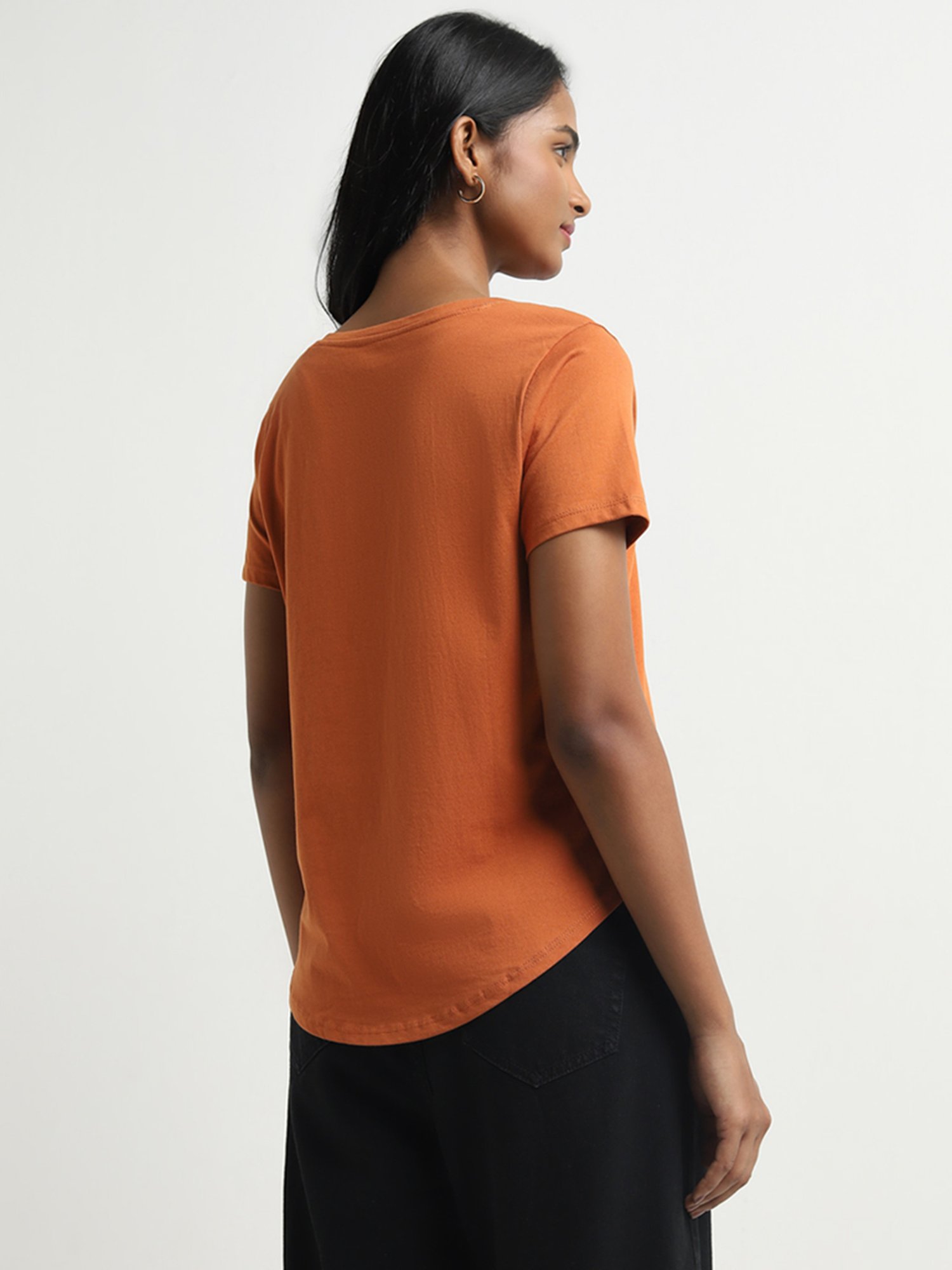 LOV by Westside Rust Mandala Design Cotton T-Shirt