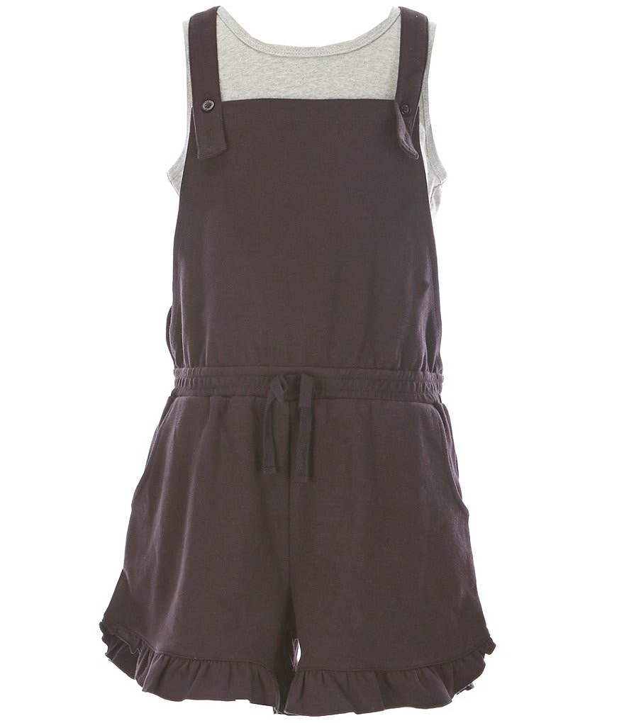 Habitual Big Girls 7-16 Ruffle-Hem Romper & Tank Top Set