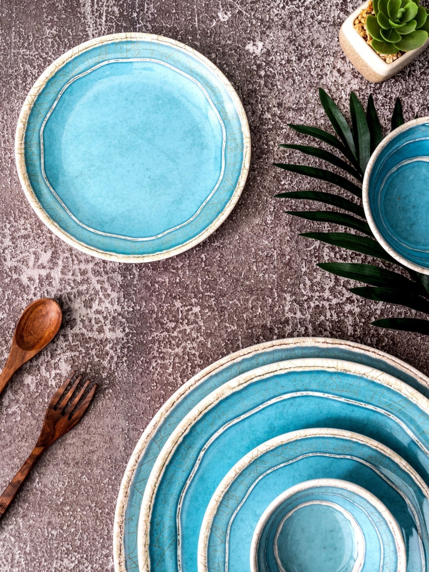 Servewell Blue Melamine Side Plate - Set of 6